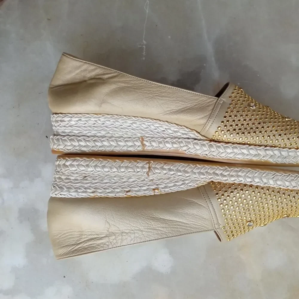 Stuart-weitzman Women's Gold and Tan Espadrilles